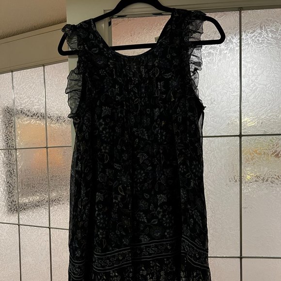 Joie - Navy Floral Print Silk Shift Dress - size S - Picture 1 of 4